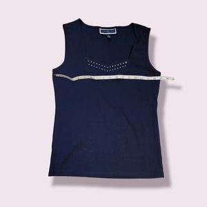 Karen Scott Women's Sleeveless Tank Top Shirt Blouse Size S Color Navy Blue.